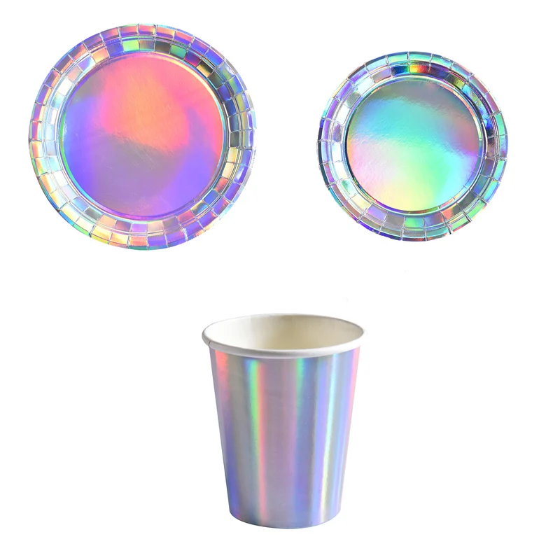 Iridescent Paper Plate Cup Rainbow Gradient Disposable Tableware Sets For Wedding Baby Shower Birthday Party Supplies decoration
Iridescent Paper Plate Cup Rainbow Gradient Disposable Tableware Sets For Wedding Baby Shower Birthday Party Supplies decoration