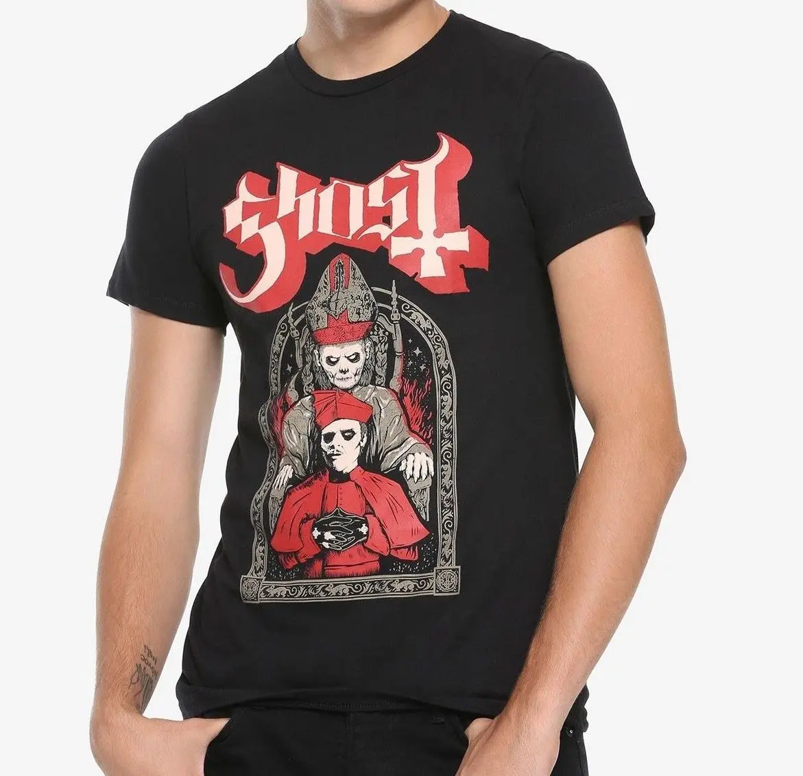 Ghost Cardinal Copa & Papa Emeritus Mens Black T-Shirt Metal Band NWT Authentic
Ghost Cardinal Copa & Papa Emeritus Mens Black T-Shirt Metal Band NWT Authentic
