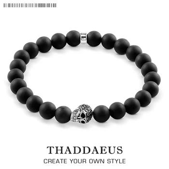 Skull Bead and 8mm Obsidian Beads Bracelet,Thomas Style DIY Good Karma Jewerly For Men Women,2017 Fashion Gift In Silver
Skull Bead and 8mm Obsidian Beads Bracelet,Thomas Style DIY Good Karma Jewerly For Men Women,2017 Fashion Gift In Silver