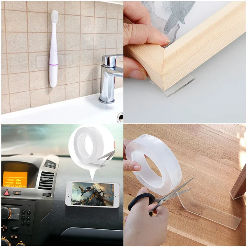 2/3/5M Strong Double Sided Tape Nano Transparent No Trace Acrylic Magic Tape Cleanable Reuse Waterproof Adhesive Tape
2/3/5M Strong Double Sided Tape Nano Transparent No Trace Acrylic Magic Tape Cleanable Reuse Waterproof Adhesive Tape