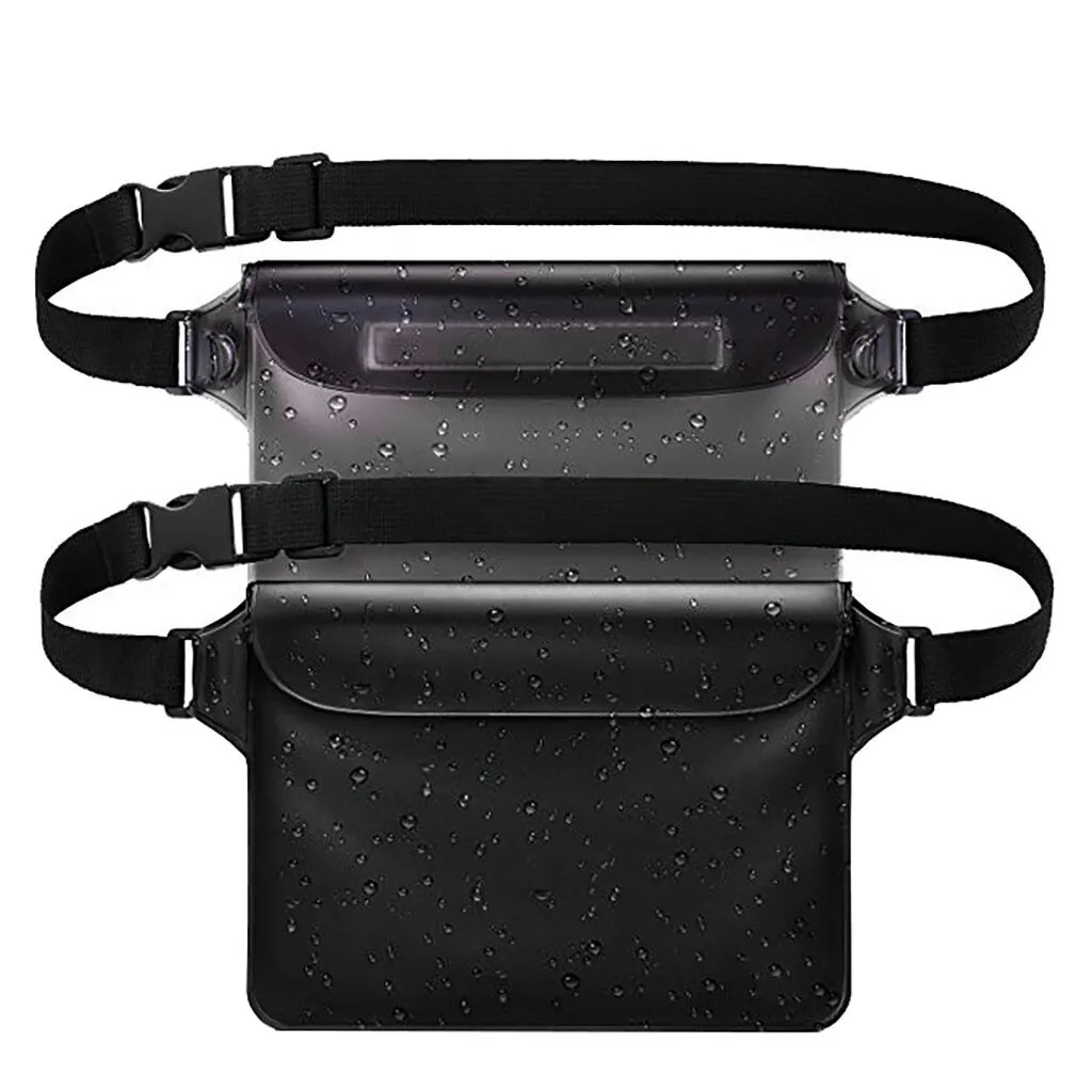 2PCS Waterproof PVC Waist Bag Women Men Travel Pouch with Waist Strap 2 Pack Beach Fanny Pack Belt Bag for Men Sac Banana Femme 
2PCS Waterproof PVC Waist Bag Women Men Travel Pouch with Waist Strap 2 Pack Beach Fanny Pack Belt Bag for Men Sac Banana Femme