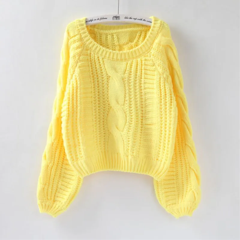 Autumn Winter Women Casual O-Neck Twist Soft Sweaters And Pullovers Lantern Sleeve Short Sweater Loose Pull Femme
Autumn Winter Women Casual O-Neck Twist Soft Sweaters And Pullovers Lantern Sleeve Short Sweater Loose Pull Femme