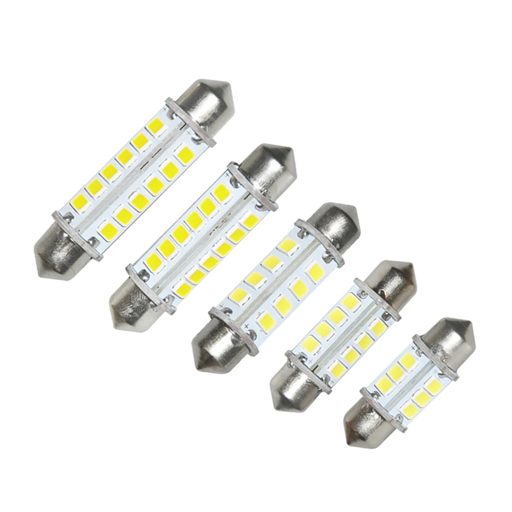 2pcs FESTOON 31mm 36mm 39mm 42mm 44mm LED Bulb 12-24 Chips 2835 DC12V White Color Car Dome Light Auto Interior Lamp
2pcs FESTOON 31mm 36mm 39mm 42mm 44mm LED Bulb 12-24 Chips 2835 DC12V White Color Car Dome Light Auto Interior Lamp