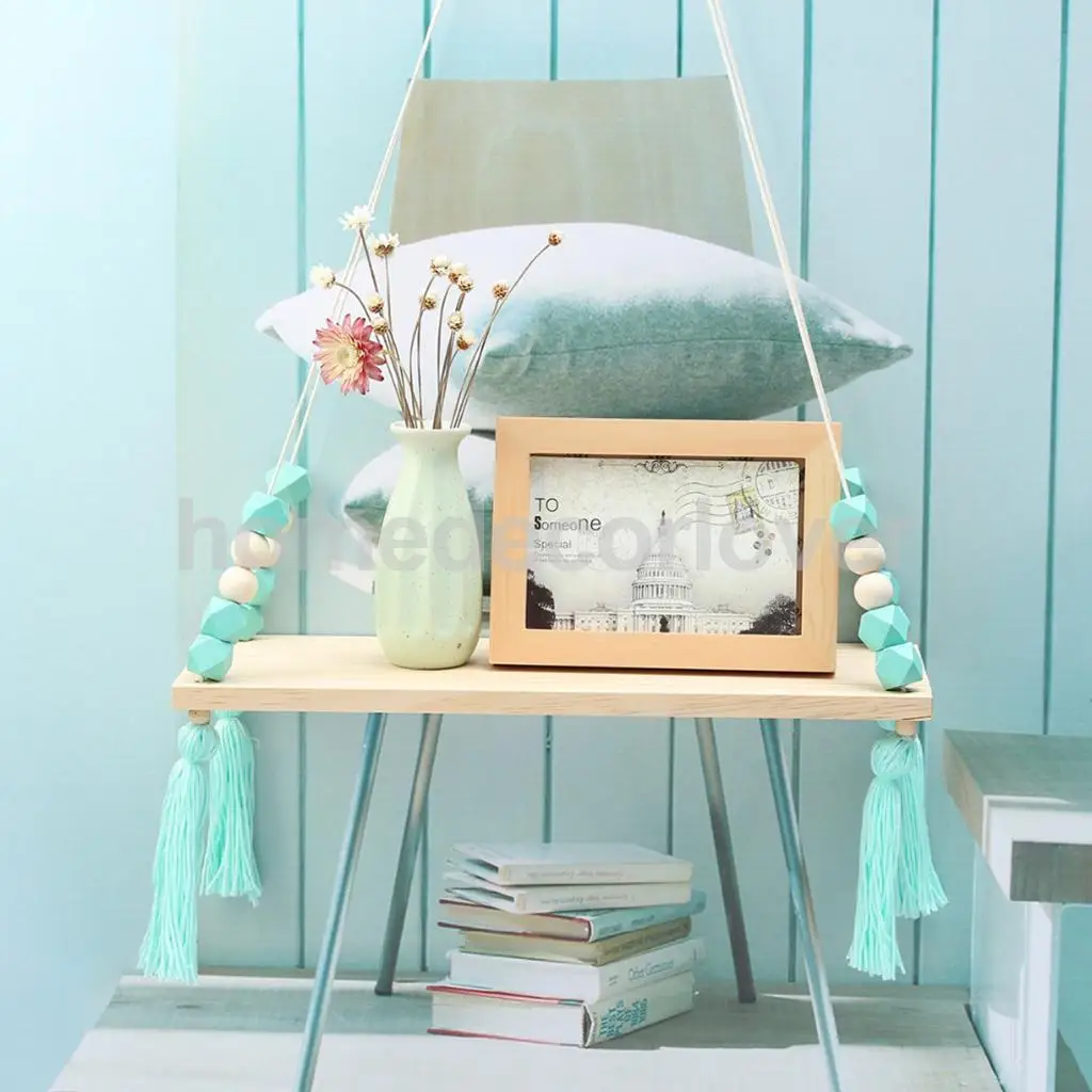 Wall Hanging Wooden Shelves Floating Wall Shelf Home Decor Baby Kids Room Storage Holder Hanger