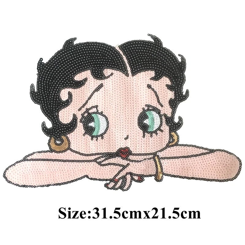 1 piece Fashion Betty Girl Sequined Sew on Patches fpr Clothes Large Sequins Lady Patch Sewing DIY Decoration new 2019
1 piece Fashion Betty Girl Sequined Sew on Patches fpr Clothes Large Sequins Lady Patch Sewing DIY Decoration new 2019
