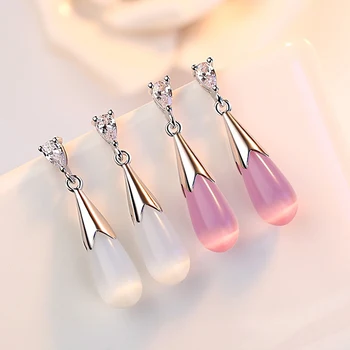 Korean Style Women Earrings Elegant White/Pink Opal Stone Crystal Stud Earring Fashion Jewelry Accessories Oorbellen Sieraden
Korean Style Women Earrings Elegant White/Pink Opal Stone Crystal Stud Earring Fashion Jewelry Accessories Oorbellen Sieraden