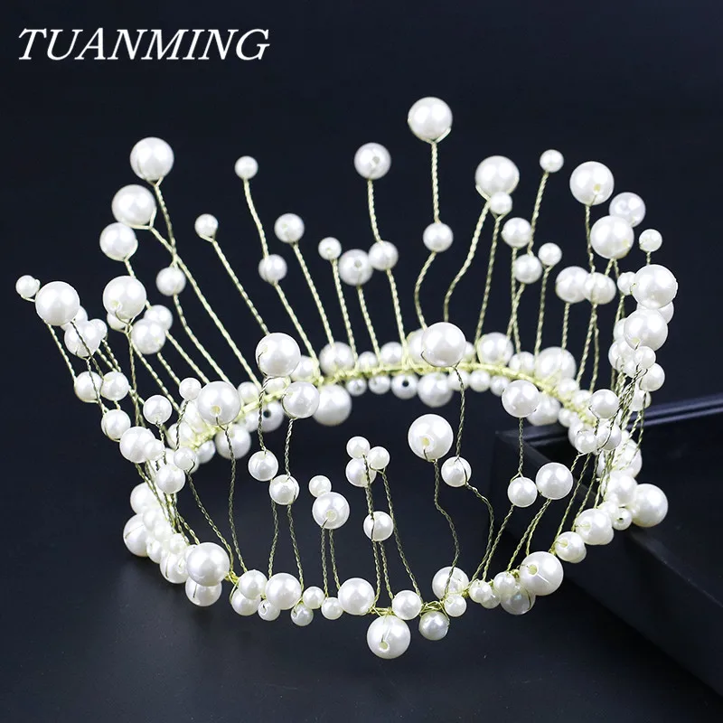 Pearl Tiara Hair Jewelry For Women Bride Gold Tiara Crown Headbands Queen Princess Luxury Hairbands Wedding Hair Accessories
Pearl Tiara Hair Jewelry For Women Bride Gold Tiara Crown Headbands Queen Princess Luxury Hairbands Wedding Hair Accessories