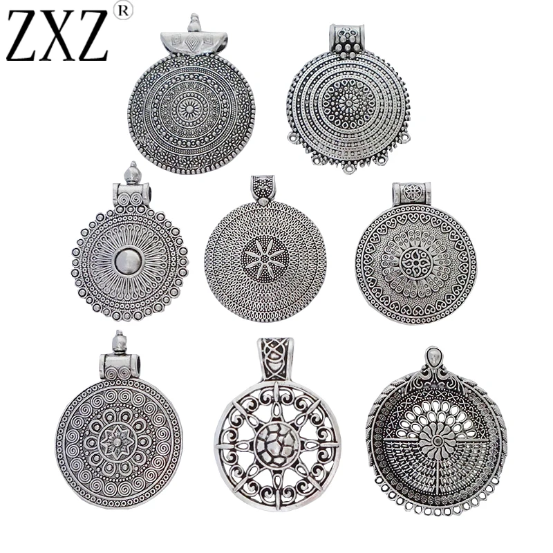 ZXZ 2pcs Antique Silver Tone Round Flower Charms Pendants Bohemia Style For DIY Necklace Jewelry Making Findings
ZXZ 2pcs Antique Silver Tone Round Flower Charms Pendants Bohemia Style For DIY Necklace Jewelry Making Findings
