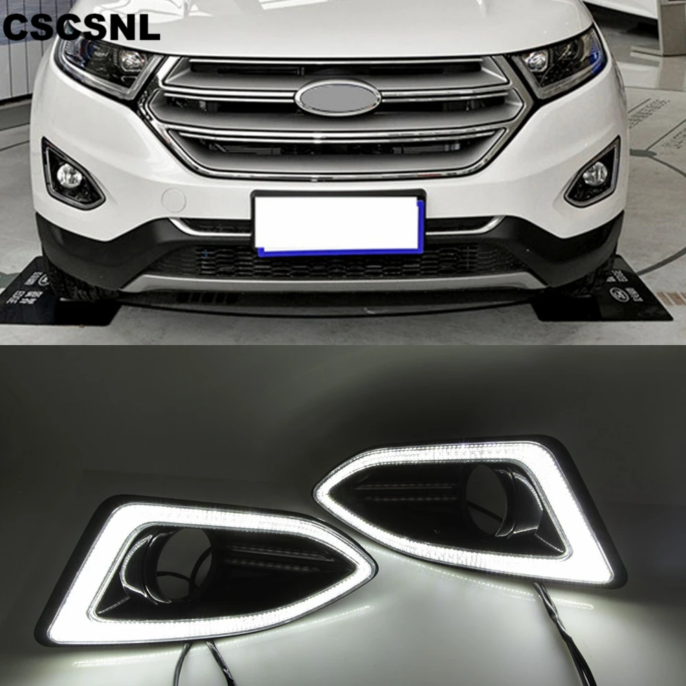 CSCSNL 1Pair LED DRL Daytime Running Light 12V Waterproof Yellow siganl Fog Lamp DRL With Fog Lamp Hole For Ford Edge 2015 2016
CSCSNL 1Pair LED DRL Daytime Running Light 12V Waterproof Yellow siganl Fog Lamp DRL With Fog Lamp Hole For Ford Edge 2015 2016