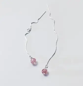 Real. 925 Sterling Silver jewelry Round Natural strawberry quartz Stone THreader Long Dangle Earrings Jewelry GTLE1641
Real. 925 Sterling Silver jewelry Round Natural strawberry quartz Stone THreader Long Dangle Earrings Jewelry GTLE1641