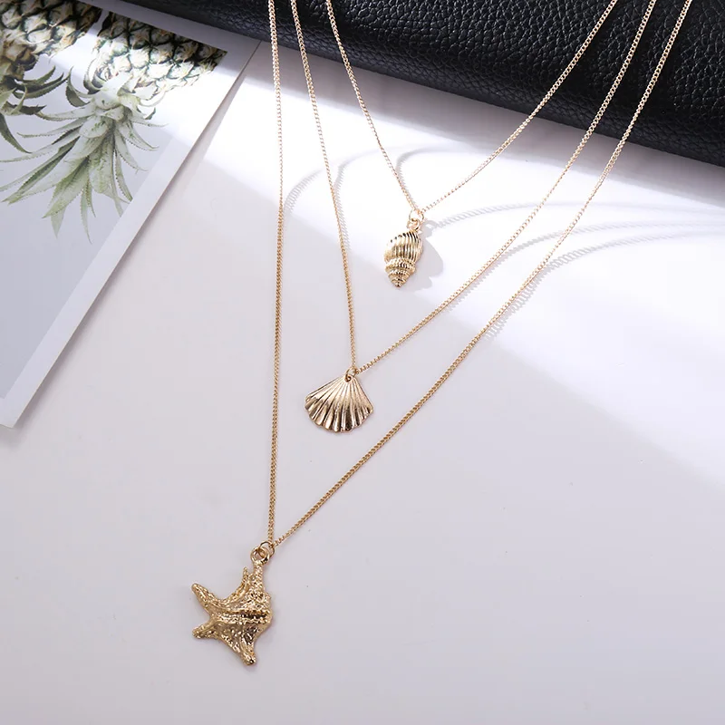 Bohemian Fashion Female Metal Starfish Shell Pendants Layered Necklaces Women 2019 Trendy Boho Gold Silver Long Chain Necklace
Bohemian Fashion Female Metal Starfish Shell Pendants Layered Necklaces Women 2019 Trendy Boho Gold Silver Long Chain Necklace