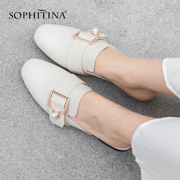 SOPHITINA Solid Women's Slippers High Quality Cow Leather Outside Low Square Heel Shoes Handmade Comfortable New Slippers SO116
SOPHITINA Solid Women's Slippers High Quality Cow Leather Outside Low Square Heel Shoes Handmade Comfortable New Slippers SO116