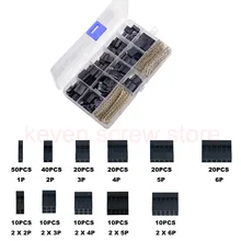 620 pièces Dupont 1 P 2 P 3 P 2X2 P connecteur 2.54mm, câble cavalier fil broche en-tête boîtier Kit mâle + femelle broche Terminal connecteur(China)