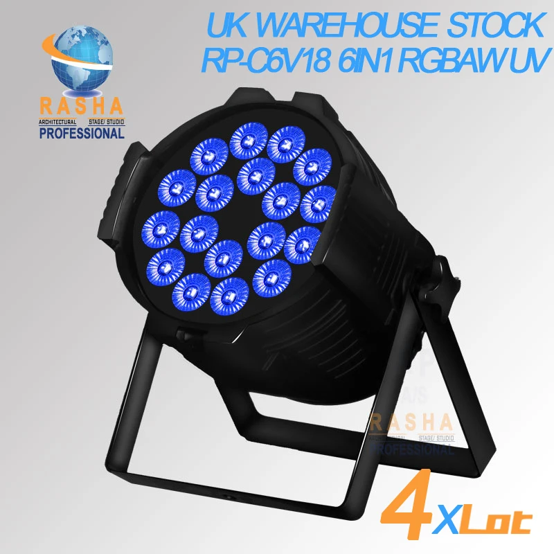 UK Warehouse Stock Rasha RP-C6V18 DMX 18pcs*18W RGBAW UV Aluminum High Brightness LED Flat Par Can Stage Light Remote 220V
UK Warehouse Stock Rasha RP-C6V18 DMX 18pcs*18W RGBAW UV Aluminum High Brightness LED Flat Par Can Stage Light Remote 220V