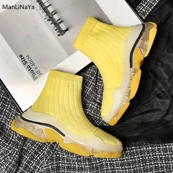 Thick Heel Slip-On Knitting Women Ankle Boots Luxury Design Rome Style Femal Shoes Spring Autumn Round Toe Women Elastic Socks
Thick Heel Slip-On Knitting Women Ankle Boots Luxury Design Rome Style Femal Shoes Spring Autumn Round Toe Women Elastic Socks
