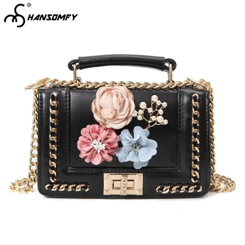 2018 new women's handbag fashion portable flower pearl small square chain bag female shoulder bag trend wild Messenger bags 
2018 new women's handbag fashion portable flower pearl small square chain bag female shoulder bag trend wild Messenger bags
