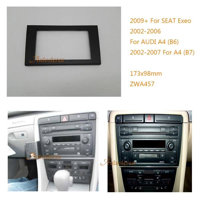 Car Radio fascia Facia Panel Adapter for SEAT Exeo 2009+ for AUDI A4 (B6) ,A4(B7) dash Mount Kit Adapter Trim Audio Bezel Facia
Car Radio fascia Facia Panel Adapter for SEAT Exeo 2009+ for AUDI A4 (B6) ,A4(B7) dash Mount Kit Adapter Trim Audio Bezel Facia