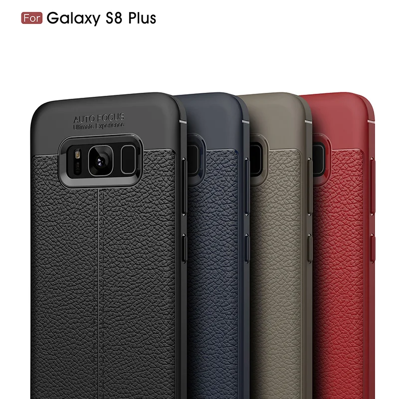 Ультратонкий Мягкий чехол для samsung Galaxy S8 Plus кожаный с узором на заднюю панель из