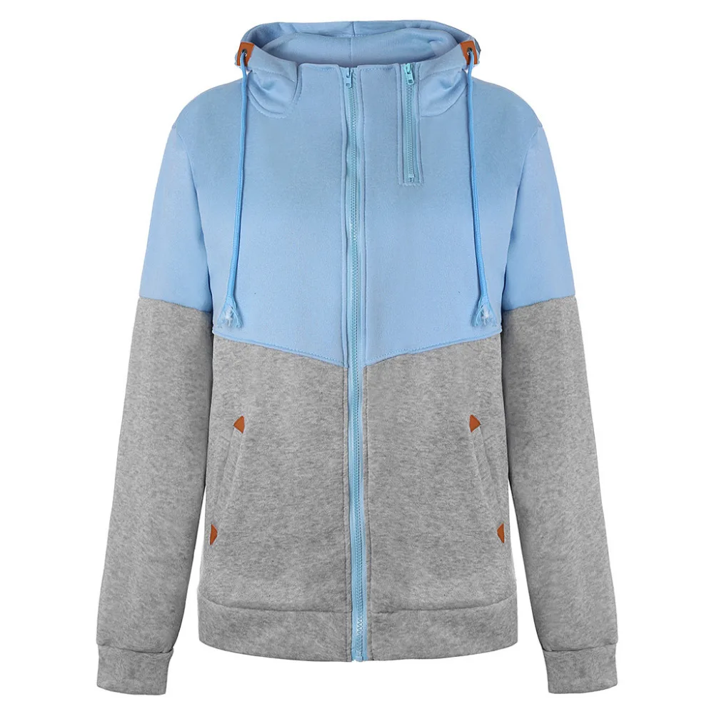 Tops Women's Fashion Soild Women Plus Size Zipper Hooded Loose Color Matching Pocket Coat
Tops Women's Fashion Soild Women Plus Size Zipper Hooded Loose Color Matching Pocket Coat