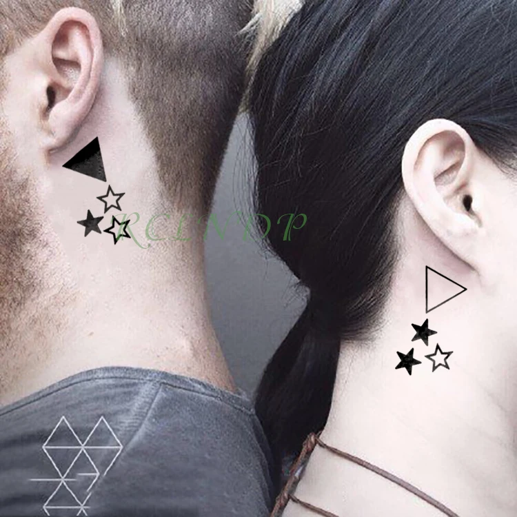 

Waterproof Temporary Tattoo Sticker triangle stars Fake Tatto Flash Tatoo Tatouage Wrist Foot Hand For Girl Women female Men