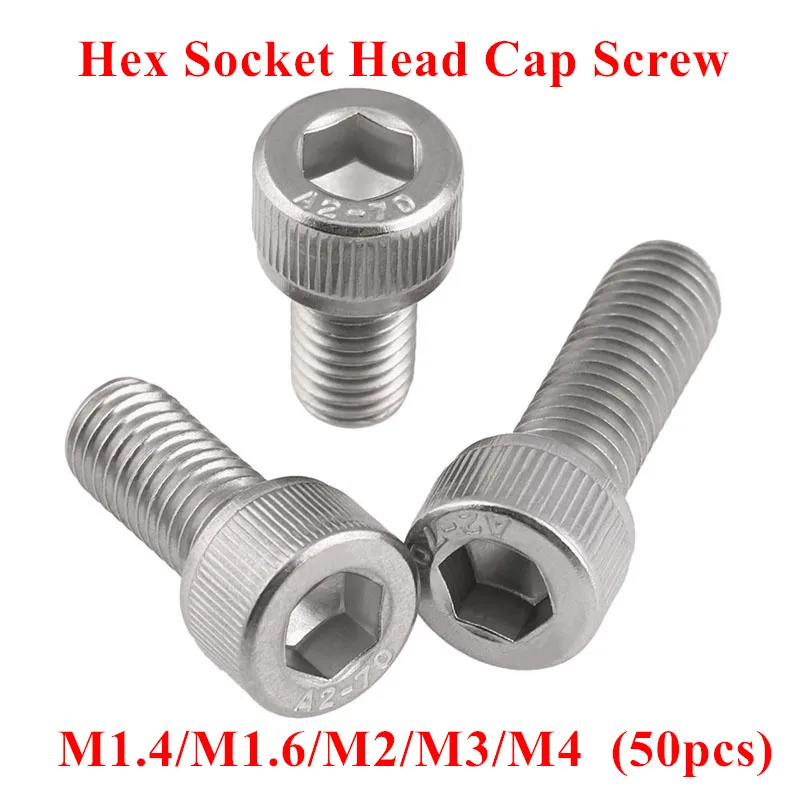 50pcs M1.4 M1.6 M2 M2.5 M3 M4 Stainless steel 304 DIN912 Hexagon Socket Head Cap Screw A2 Hex Cup Furniture Bike Screw Bolts
50pcs M1.4 M1.6 M2 M2.5 M3 M4 Stainless steel 304 DIN912 Hexagon Socket Head Cap Screw A2 Hex Cup Furniture Bike Screw Bolts