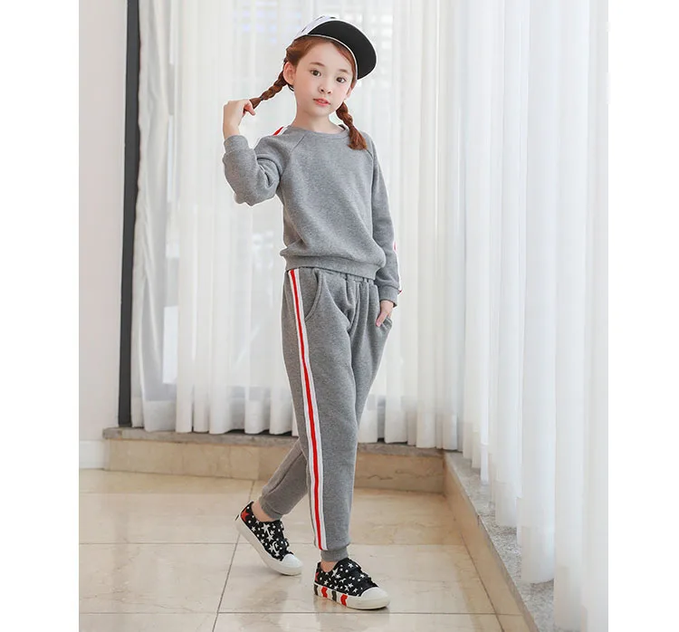 fleece big girl clothes set autumn winter children's sports suits long sleeve sweatshirts and long pants clothing sets girl 2017 4 5 6 7 8 9 10 11 12 13 14 15 years little big girls sports wear tracksuit children sets girlte (7)