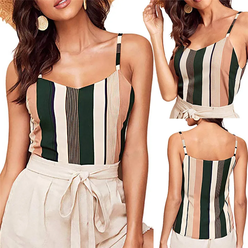 2019 Women V Neck Stripe T-Shirt Sleeveless Casual Tops Blouse Vest Tank Womens New Sexy Fashion Sling Sleeveless Vest Tops M#3
2019 Women V Neck Stripe T-Shirt Sleeveless Casual Tops Blouse Vest Tank Womens New Sexy Fashion Sling Sleeveless Vest Tops M#3