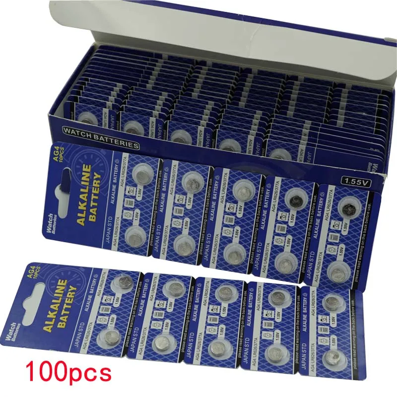Оптовая часы электронные 100 Шт./лот AG4 LR66 SR66 377 LR626 SR626SW 377A Часы Монет Батареи |