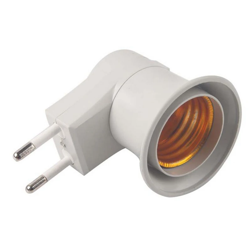 White 1pc E27 LED Light Lamp Bulbs Socket Base Holder EU Plug Adapter ON/OFF Switch