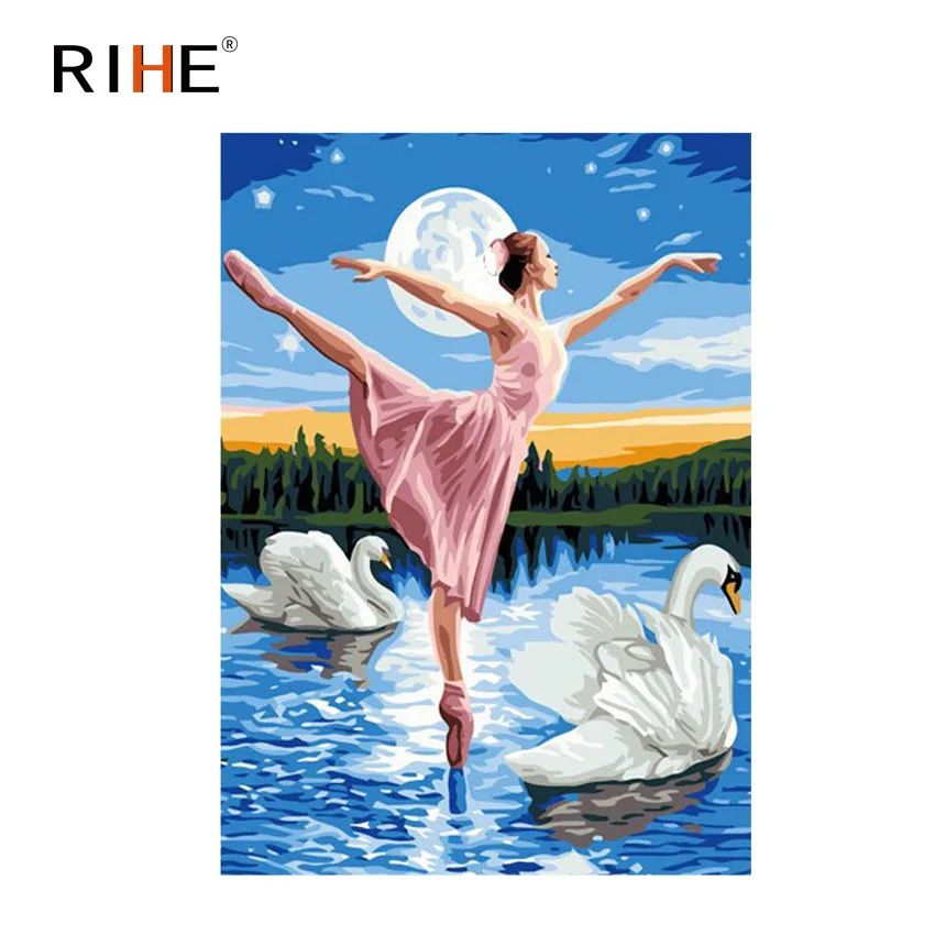RIHE Dancing Girl Oil Painting By Numbers Ballet Swan Cuadros Decoracion Acrylic Paint On Canvas For Artwork Modern Home Decor
RIHE Dancing Girl Oil Painting By Numbers Ballet Swan Cuadros Decoracion Acrylic Paint On Canvas For Artwork Modern Home Decor