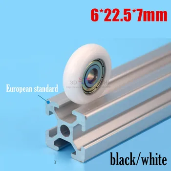 10pcs 6*22.5*7mm R nylon rubber bearing track wheel pulley for 3D printer/CNC engraving machine/EU standard 20 aluminum profile
10pcs 6*22.5*7mm R nylon rubber bearing track wheel pulley for 3D printer/CNC engraving machine/EU standard 20 aluminum profile