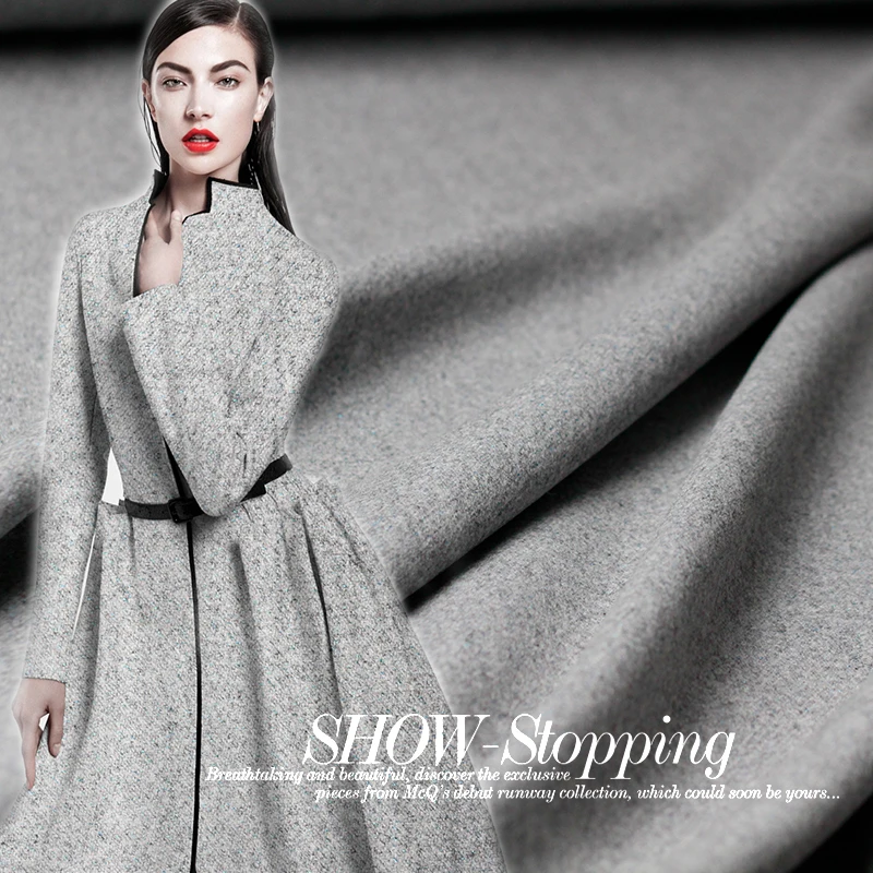 148cm width 650g per meter grey color blue line wollen goods wool materials autumn coat DIY clothes fabrics
148cm width 650g per meter grey color blue line wollen goods wool materials autumn coat DIY clothes fabrics