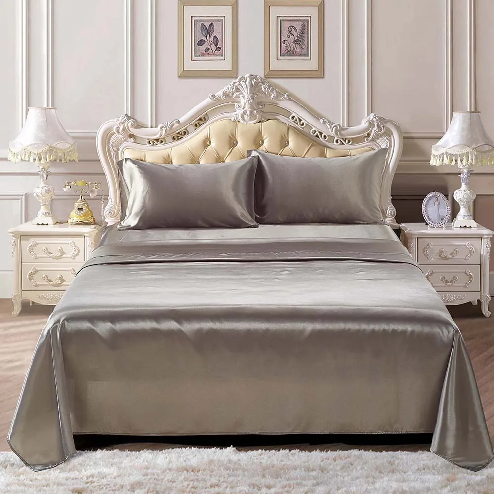 Satin Silk Bedding Set 3 Size Grey Black Solid Bed Linens 4pcs/set Bedclothes Bedding Set Pastoral Bed Sheet Satin Silk Bed Sets
Satin Silk Bedding Set 3 Size Grey Black Solid Bed Linens 4pcs/set Bedclothes Bedding Set Pastoral Bed Sheet Satin Silk Bed Sets
