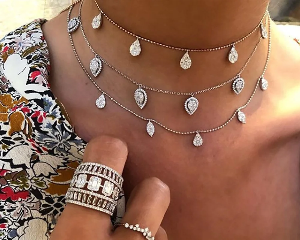 Cheapest cz mirco paved tear drop charm choker necklace with rose gold color silver gold color filled women wedding choker
Cheapest cz mirco paved tear drop charm choker necklace with rose gold color silver gold color filled women wedding choker