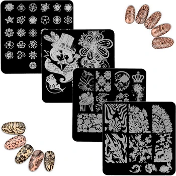 4Pcs/Set Lace Flower Stainless Steel Nail Stamping Plates Square Nail Art Template Polish Image Manicure Tools Stamps Plates Set
4Pcs/Set Lace Flower Stainless Steel Nail Stamping Plates Square Nail Art Template Polish Image Manicure Tools Stamps Plates Set