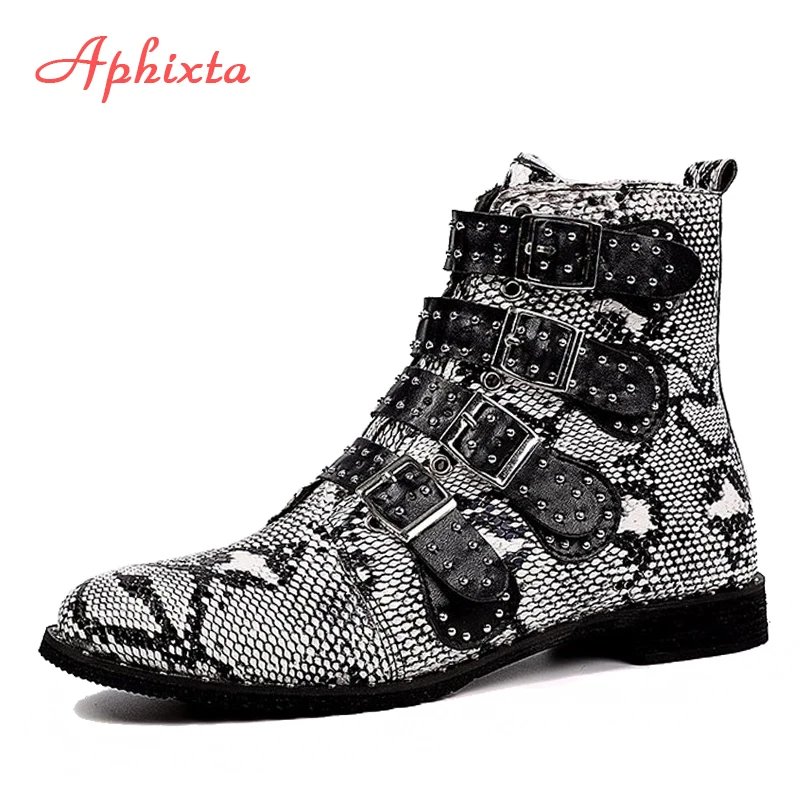 Aphixta 2019 Winter Rivets Ankle Boots For Women Zip Snake Black Leather Buckle Shoes Square High Heels Ladies Shoes Women
Aphixta 2019 Winter Rivets Ankle Boots For Women Zip Snake Black Leather Buckle Shoes Square High Heels Ladies Shoes Women