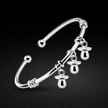 Birthday gift 925 sterling silver bracelet female models simple style pacifier pendant design solid silver bracelet lady opening
Birthday gift 925 sterling silver bracelet female models simple style pacifier pendant design solid silver bracelet lady opening