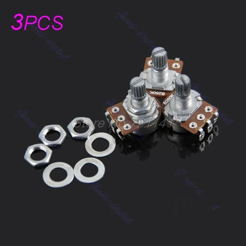 3 Pcs New Guitar Potentiometer B250k Split Shaft Pots Audio Tone Switch Control Dropship
3 Pcs New Guitar Potentiometer B250k Split Shaft Pots Audio Tone Switch Control Dropship