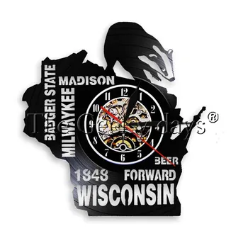 1Piece Badger State Wall Art Milwaykee Madison Beer Forward Wisconsin Vinyl Record Clock LED Lighting Man Cave Bar Wall Clock
1Piece Badger State Wall Art Milwaykee Madison Beer Forward Wisconsin Vinyl Record Clock LED Lighting Man Cave Bar Wall Clock
