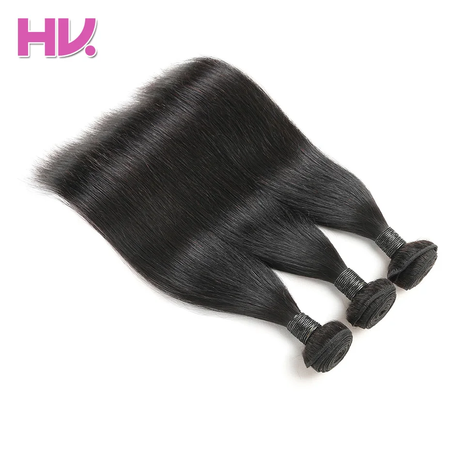 Hair Villa Brazilian Straight 3 Bundles Human Weave Remy Extension Salon Longest PCT 20% | Шиньоны и парики
