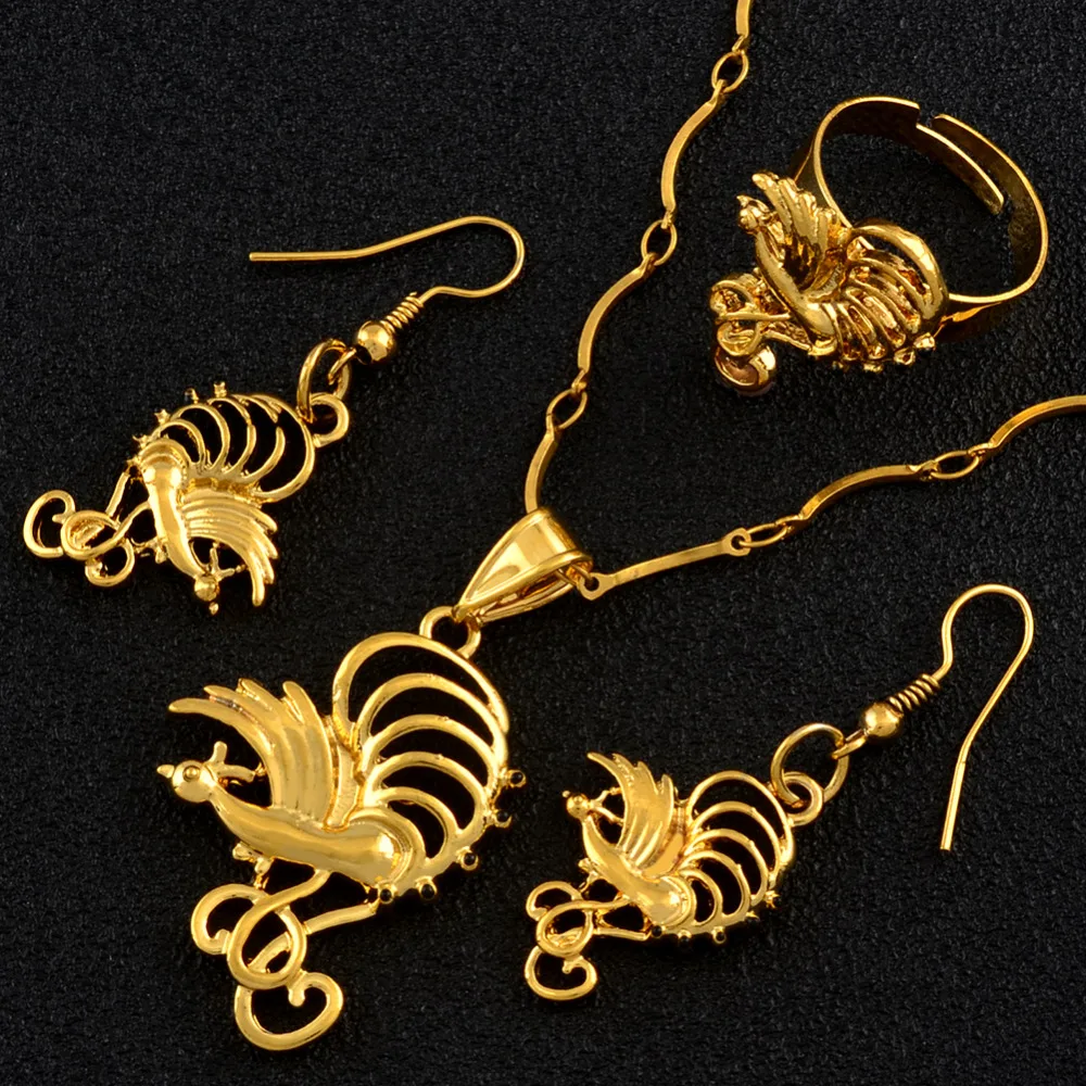 Gold Color Papua New Guinea Pendant Necklace Earrings Ring Stylish Bird With Black Small Dot PNG Jewellery Sets Gifts #J0148
Gold Color Papua New Guinea Pendant Necklace Earrings Ring Stylish Bird With Black Small Dot PNG Jewellery Sets Gifts #J0148
