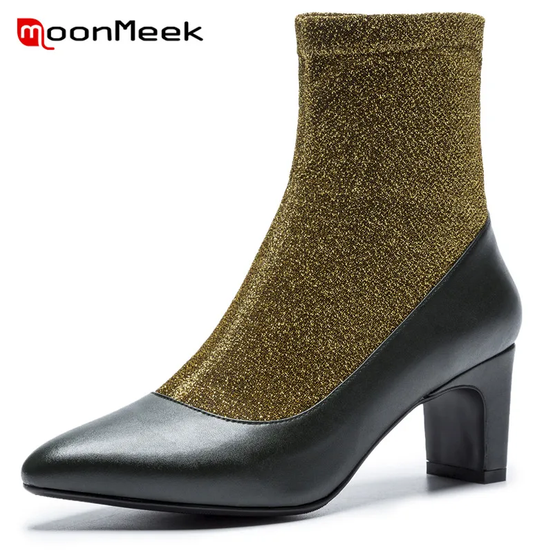 MoonMeek fashion 2020 hot sale genuine leather boots ladies autumn winter woman boots high heel elegant pointed toe ankle boots
MoonMeek fashion 2020 hot sale genuine leather boots ladies autumn winter woman boots high heel elegant pointed toe ankle boots