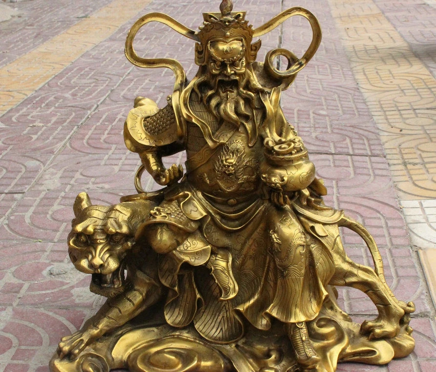 20 Chinese Brass Copper Wealth YuanBao ChaoKungMing Mammon God Ride Tiger Statue
20 Chinese Brass Copper Wealth YuanBao ChaoKungMing Mammon God Ride Tiger Statue