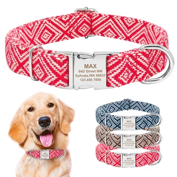 Personalized Dog Collar Custom Puppy Pet Collars Pug Accessories Engraved Collar for Small Big Dog collares de perro Red Black
Personalized Dog Collar Custom Puppy Pet Collars Pug Accessories Engraved Collar for Small Big Dog collares de perro Red Black