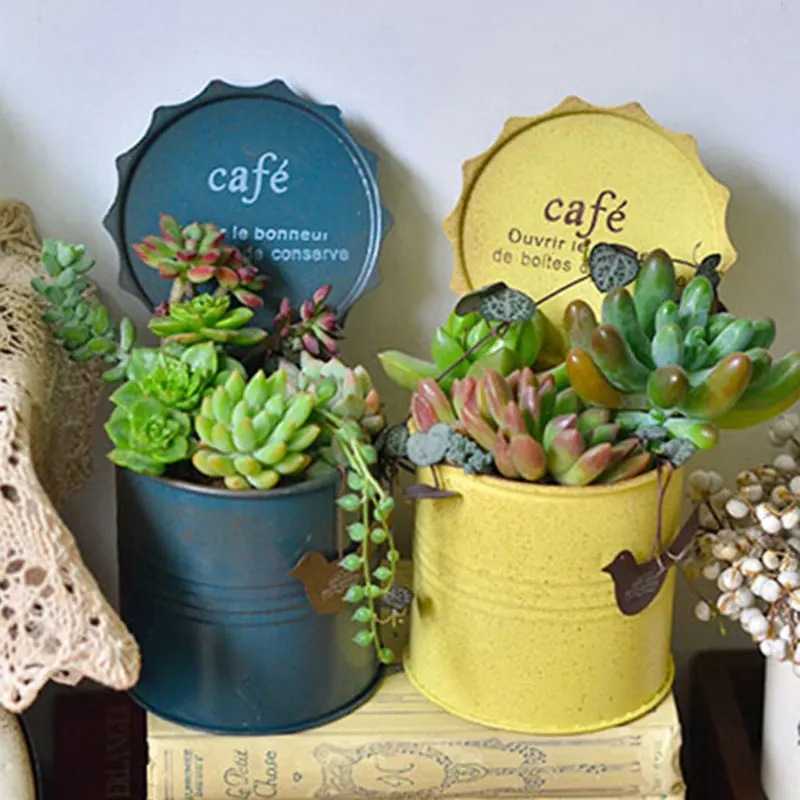 

Metal flower pots planters flower vases vintage finish desktop organizer home decoration pillar shape pots
