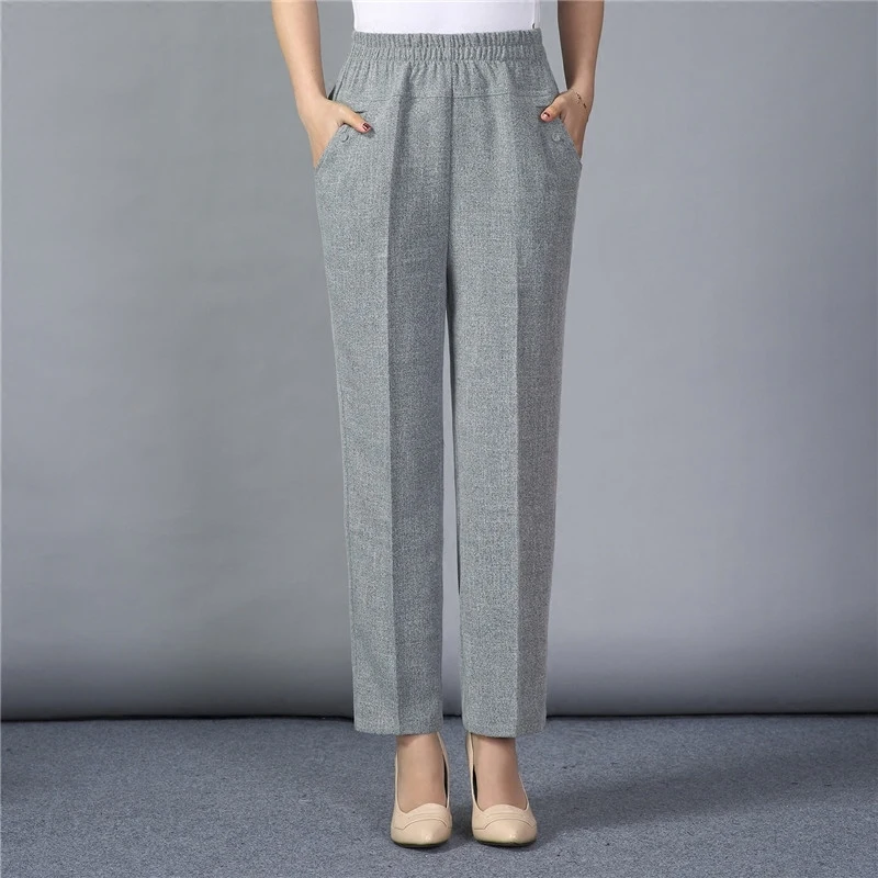 Middle Aged Women Pants 2019 Spring Summer Plus Size 4XL Elegant High Waist Grey Black Pant Casual Pants Straight Trousers
Middle Aged Women Pants 2019 Spring Summer Plus Size 4XL Elegant High Waist Grey Black Pant Casual Pants Straight Trousers