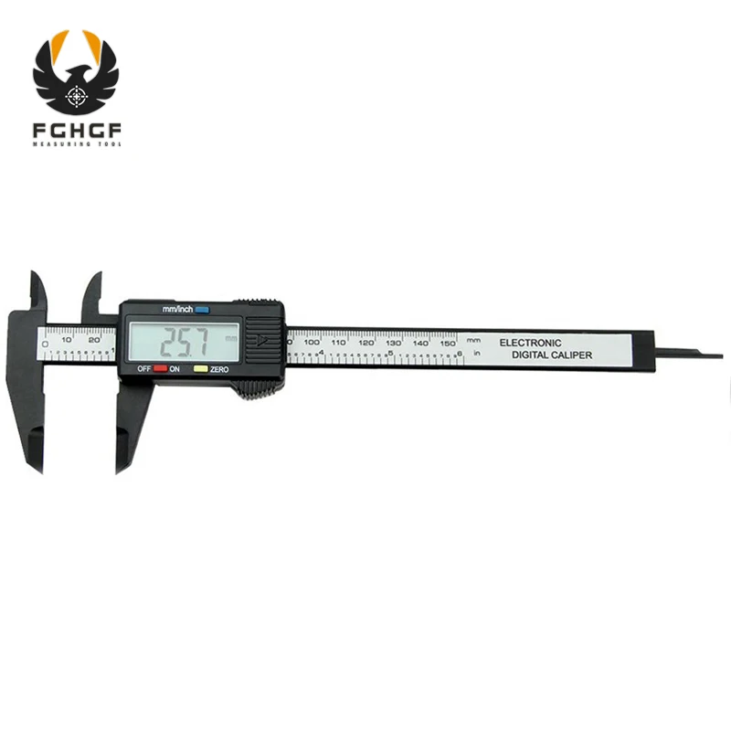 FGHGF 150mm 6" Black Caliper Digital Electronic Digital Pachometer Carbon Fiber Vernier Gauge Micrometer Measuring Tool
FGHGF 150mm 6" Black Caliper Digital Electronic Digital Pachometer Carbon Fiber Vernier Gauge Micrometer Measuring Tool