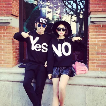 Sweatshirts Women Men Chic Couple Shirt Lovers Matching Yes No Letter Printed O Neck Pullovers INS Fashion Basic Student Girl
Sweatshirts Women Men Chic Couple Shirt Lovers Matching Yes No Letter Printed O Neck Pullovers INS Fashion Basic Student Girl