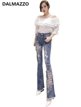 Beaded Embroidery Jean Women mom High Waist Jeans 2019 Newest Woman Plus Size Skinny Jeans Female Washed Denim Flare Pants
Beaded Embroidery Jean Women mom High Waist Jeans 2019 Newest Woman Plus Size Skinny Jeans Female Washed Denim Flare Pants