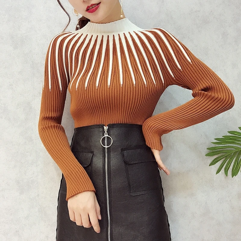 Long Sleeved Sweaters Women 2018 Female Students Slim Semi Turtleneck Pullover Knit Basic Tops Ladies Outwear
Long Sleeved Sweaters Women 2018 Female Students Slim Semi Turtleneck Pullover Knit Basic Tops Ladies Outwear